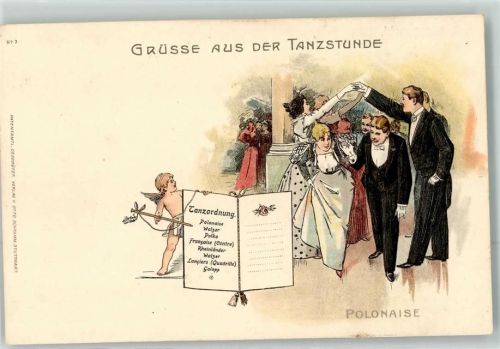 Leipzig 1918 sign. P. Schnorr Polonaise Serie Verlag Otto Schramm Stuttgart Nr. 1 Marquardt Tanzschule