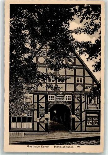 Himmighausen Gasthaus Kukuk Emailleschild RS. Gedicht