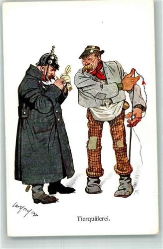 Tierquälerei Angeln Pickelhaube Polizist BKW I Nr 971-3