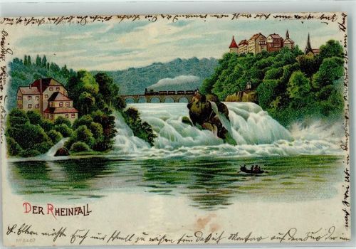 Schaffhausen 1901 Der Rheinfall Eisenbahn
