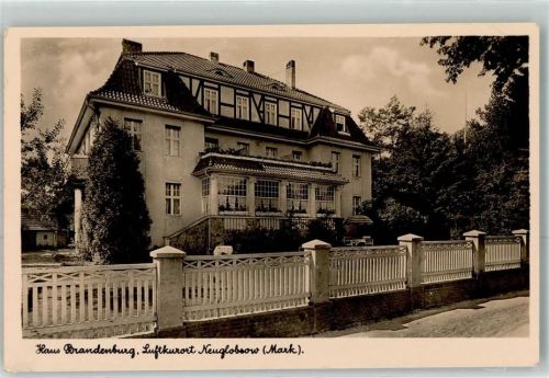 16775 O1431 Neuglobsow Foto AK Haus Brandenburg Zaun