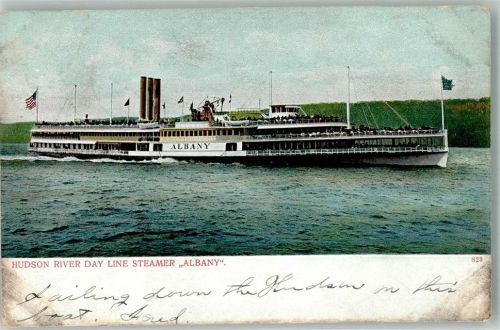 New York City Hudson River Say Line Steamer Albany Dampfer New York