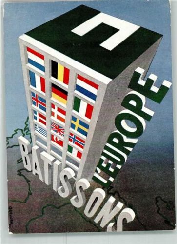 Paris Französische Organisation der Europäischen Bewegung Fahnen