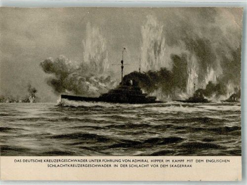 Admiral Hipper im Kampf m.d. englischen Schlachtkreuzer vor Skagerrak