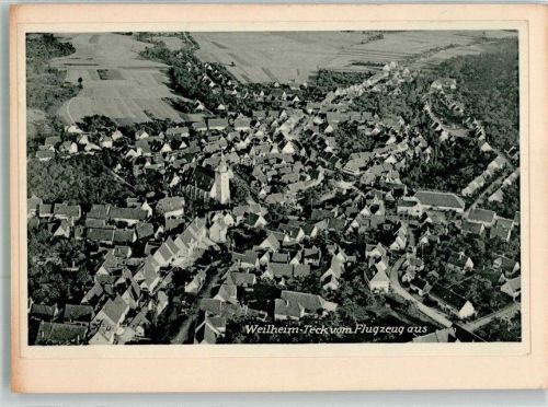 Weilheim Fliegeraufnahme Original aufmontierte Verlagsmusterkarte