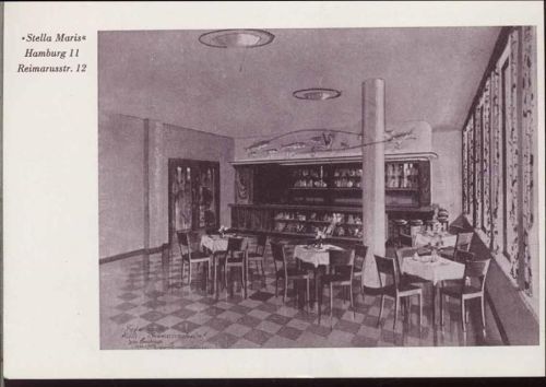 um 1950/60 Hamburg, Kath. Seemannsheim Stella Maris, Speisesaal