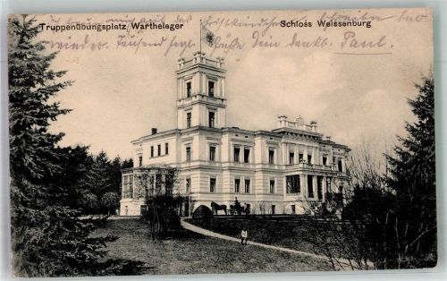 Posen 1917 Schloss Weissenburg Truppenübungsplatz Warthelager Feldpost WK I