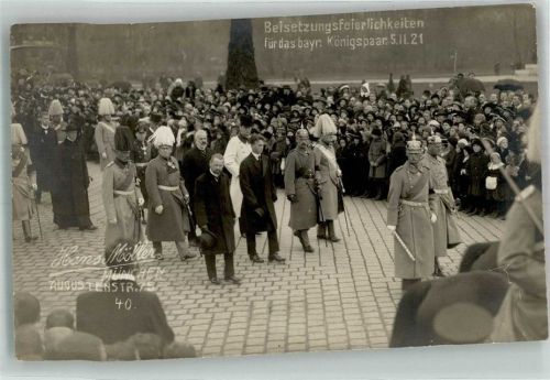 W8000 München Nr. 40 Fotograf Hans Möller Beisetzung für das bayr. Königspaar 1921 Hohe Persönlichkeiten Adel Bayern Foto AK