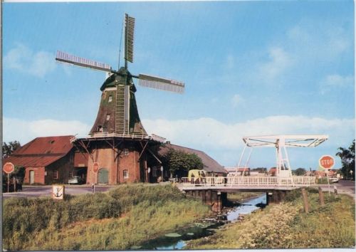 um1973 Ostfriesische Landschaft, Windmühle (-Ostfriesische- landscape, windmill, Germany),Cramers Kunstanstalt AKU2