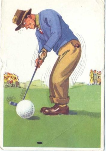 1966 Golfspieler, gezeichnete Druckvorlage,Royle Publications Ltd.,sign. Gilroy