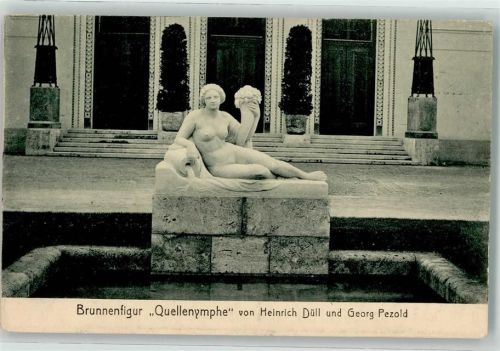 München Nr. 39 Ausstellungspark Jugendstil Brunnenfigur Nymphe Akt
