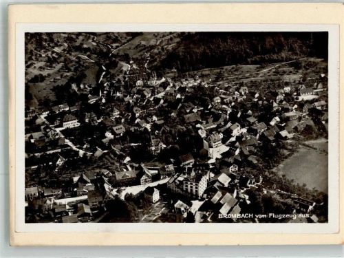 Brombach 1935 Fliegeraufnahme des Ortes Original aufmontierte Verlagsmusterkarte