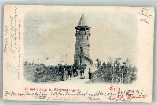 Wien 1899 Aussichtsturm im Türckenschanzpark
