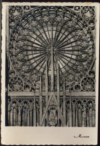 um 1950-60 Strasbourg, Rosenkranz der Kathedrale, gezackter Rand,Marasco
