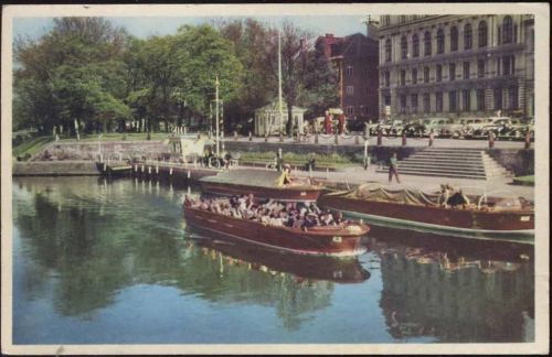 um 1950 Malmö: -Rundan-, Fluss, Boot,Berndt Johnsson