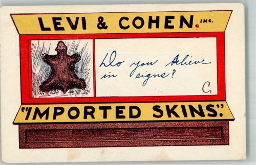 1906 Levi & Cohen Imported Skins Comic