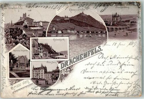Drachenfels 1899 Königswinter Ruine Drachenfels Petersburg Chorruine Heisterbach