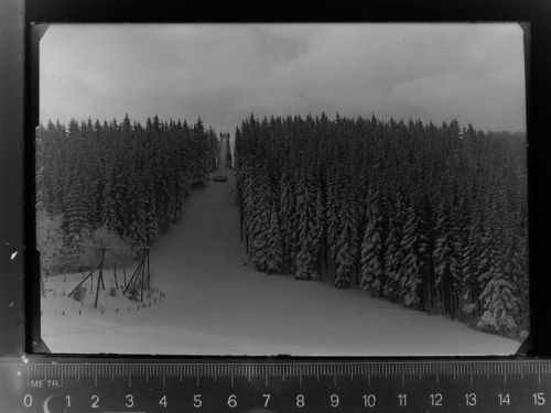 59955 W5788 Langewiese GLASNEGATIV Skischanze