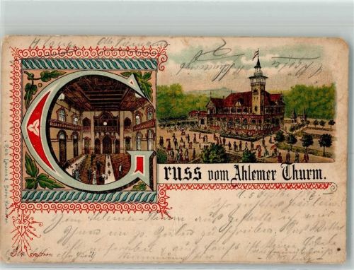 Ahlem 1897 Lithographie Ahlemer Turm