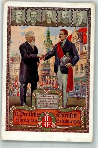Leipzig 1915 12. Deutsches Turnfest 1913 Feldpost WK I Nr. 3 6.Armee