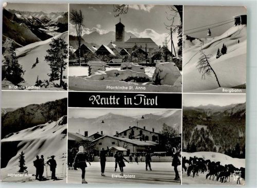 Reutte 1959 Lechtal Pfarr- Kirche St. Anna Eislaufplatz Bergbahn Seilbahn