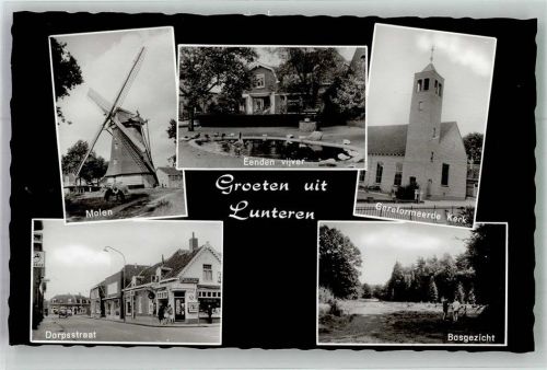 Lunteren Windmühle Kirche Dorfstrasse Ententeich
