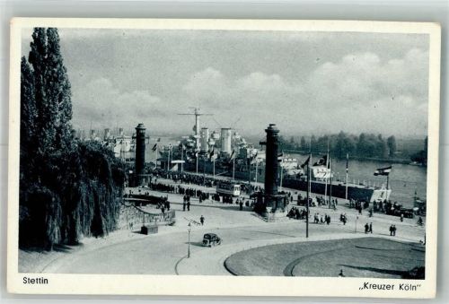 Stettin WK II Kreuzer Köln Hafen Straßenbahn Denkmal