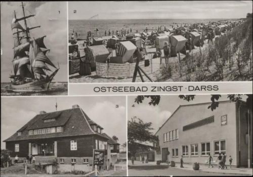 1986 Zingst, Ansichten, Kr. Ribnitz-Damgarten, Segelschulschiff Wilhlem Pieck, Strand, Kurhaus, FDGB Erholungsheim Nordlicht,Bild und Heimat Reichenbach AKU2