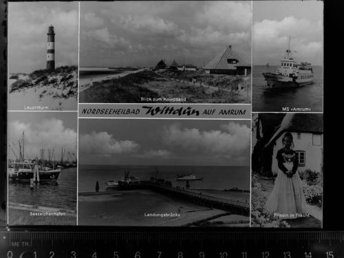 25946 W2278 Wittdün , Amrum GLASNEGATIV Mehrfachbildkarte