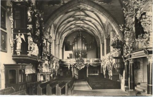 um 1963 Schleiz: Bergkirche von Innen,VEB Bild und Heimat Reichenbach AKU1