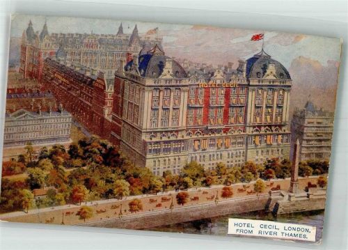 London 1922 Hotel Cecil Blick von der Themse