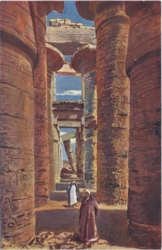 1910/20 Karnak, die große Säulenhalle,sign. R. Carl