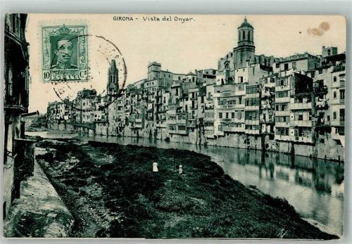 Girona Vista del Onyar Marke bildseitig