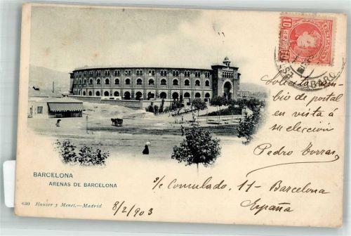 Barcelona 1903 Arenas de Barcelona Marke Bildseitig