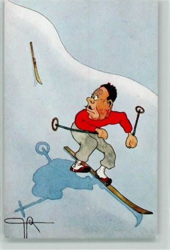 Skifahrer blickt entsetzt zu seinem Ski zurück