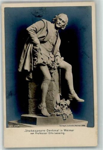 O5300 Weimar , Thür Denkmal des englischen Dichters von Prof. Otto Lessing Shakespeare 1904