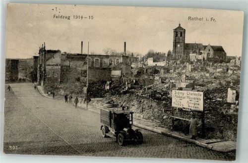 Rethel 1915 LKW Kirche Trümmer Feldpost WK I Nr. 46