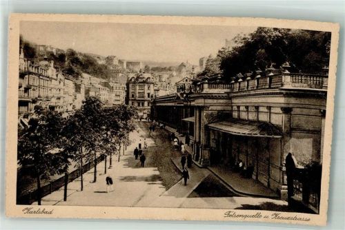 Karlovy Vary 1930 Felsenquelle Kreustrasse