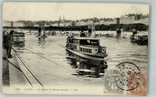 Lyon 1910 La Saone Marke bildseitig