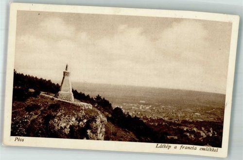Pecs 1929 Foto AK Denkmal