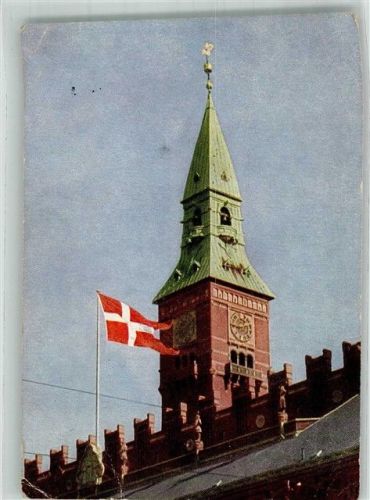 Kopenhagen 1950 Rathaus Turm