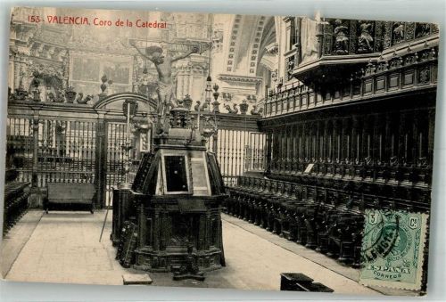 Valencia 1913 Kirche Kathedrale innenMarke bildseitig