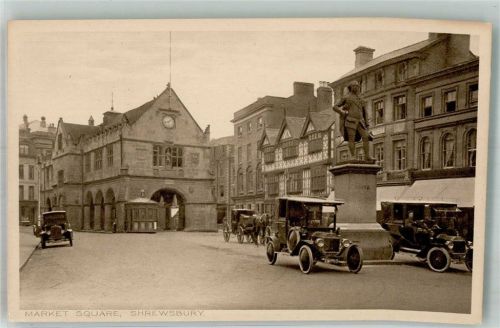 Shrewsbury Foto AK Auto Denkmal Marktplatz