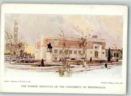 Birmingham 1950 Denkmal Institut of the Universität of Birmingham sign. Walcot