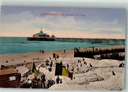 Blankenberghe Schwimmbad Fete enfantine Seebrücke