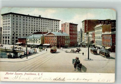 Providence 1906 Market Square Straßenbahn Kutsche