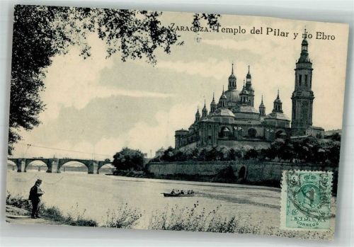 Saragossa 1922 Kirche Templo del Pilar Ebro Marke Bildseitig