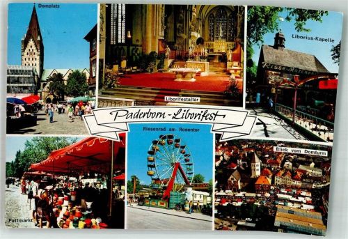 Paderborn Liborifest Riesenrad Rosentor Domplatz Liborius Kapelle Liborifestaltar Pottmarkt Litfaßsäule Blick vom Domturm