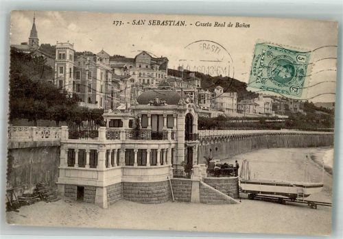 San Sebastian 1913 Casete Real de Banos Marke bildseitig
