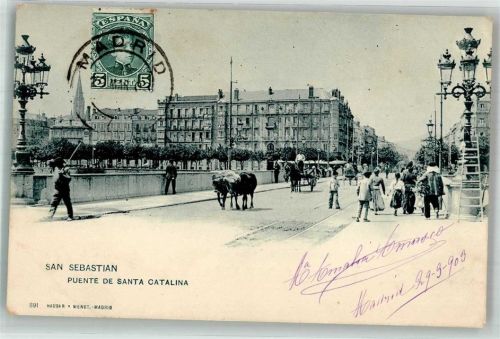 San Sebastian 1903 Puente de Santa Catalina Hauser y Menet Marke bildseitig